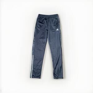 Adidas Youth Large YLG 14/16 Gray Track Pants Athletic Joggers Stripe Logo